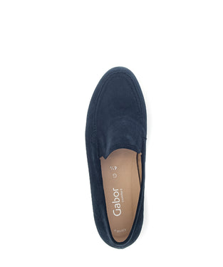 Ballerines bleues en cuir nubuck