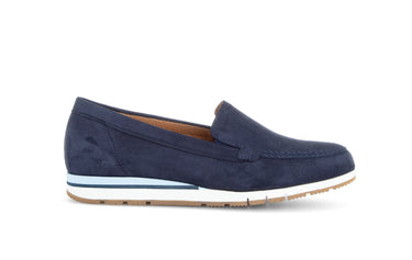 Ballerines bleues en cuir nubuck