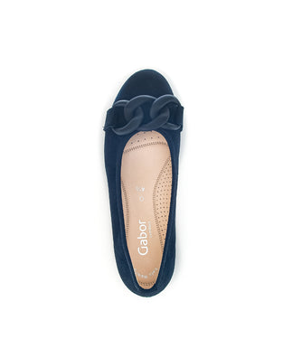 Ballerines bleues en cuir velours