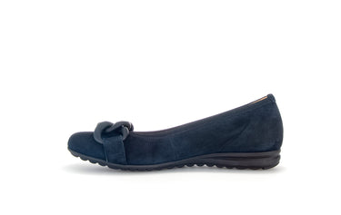 Ballerines bleues en cuir velours