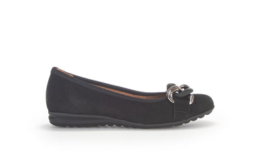 Ballerines noires en cuir velours