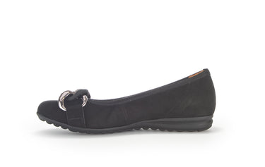 Ballerines noires en cuir velours