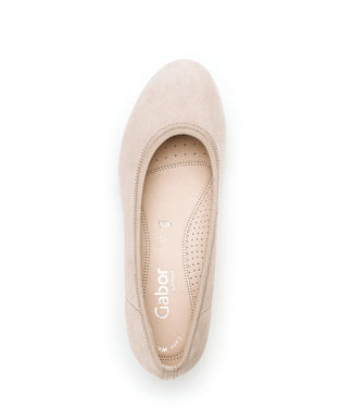 Ballerines beiges en cuir velours