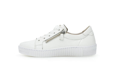 Baskets blanches en cuir lisse