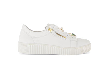 Baskets blanches en cuir lisse