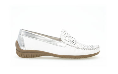 Mocassins blancs en cuir lisse