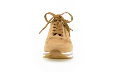 Sneakers caramel en velours