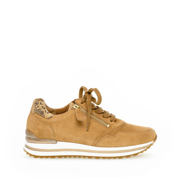 Sneakers caramel en velours