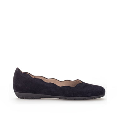 Ballerines marine en cuir