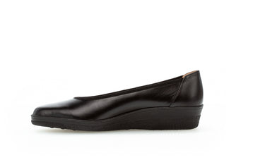 Ballerines noires en cuir lisse