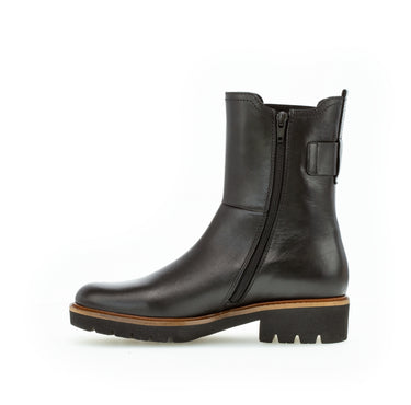 Bottines noires en cuir lisse