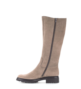 Bottes taupe en suède