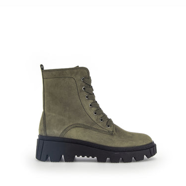 Bottines à lacets vertes en nubuck