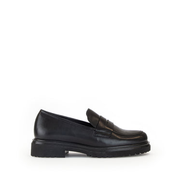 Mocassins noirs en cuir lisse