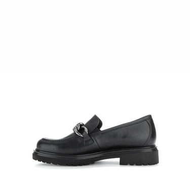 Mocassins noirs en cuir lisse