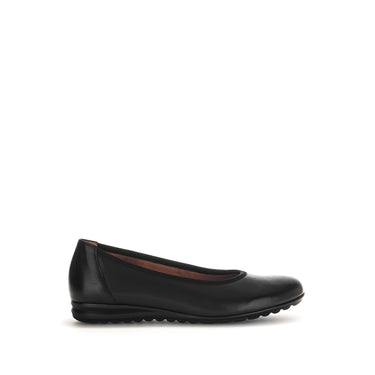 Ballerines noires en cuir lisse