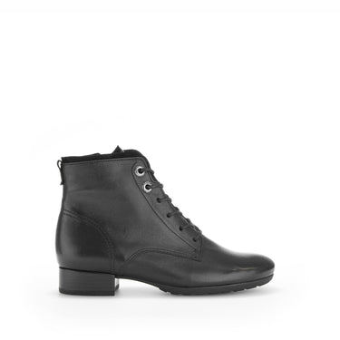 Bottines noires en cuir lisse et en velours