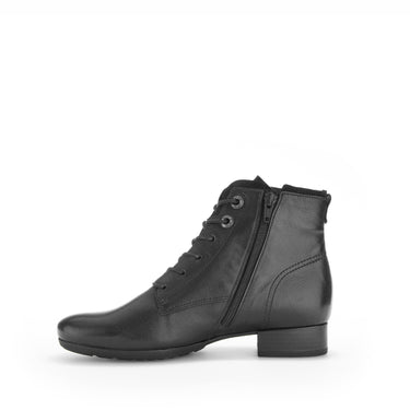 Bottines noires en cuir lisse et en velours