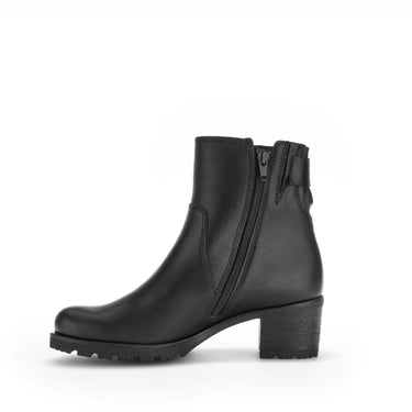 Bottines noires en cuir lisse