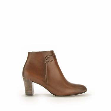 Bottines cognac en cuir lisse