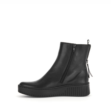 Bottines noires en cuir lisse