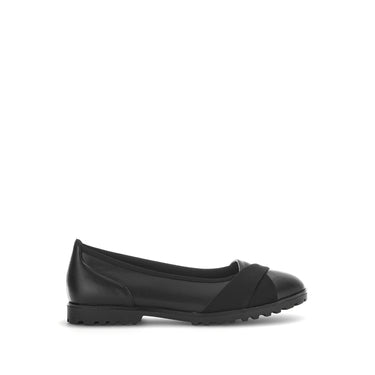 Ballerines noires en cuir lisse