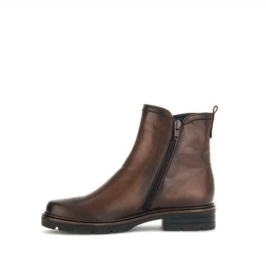 Bottines cognac en cuir lisse