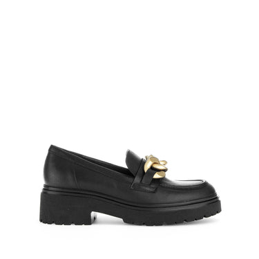 Mocassins noirs en cuir lisse