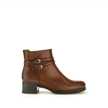 Bottines cognac en cuir lisse