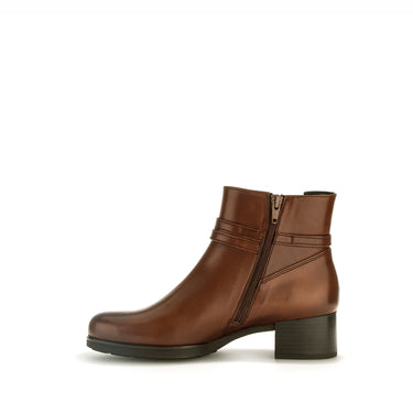 Bottines cognac en cuir lisse