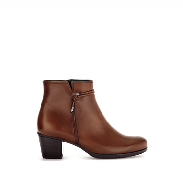 Bottines cognac en cuir lisse