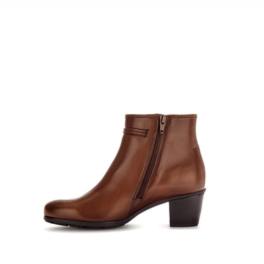 Bottines cognac en cuir lisse