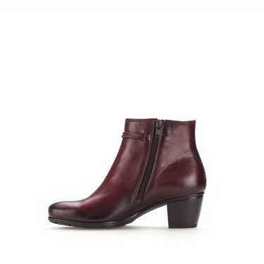 Bottines bordeaux en cuir lisse