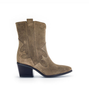 Bottines mid taupe en velours