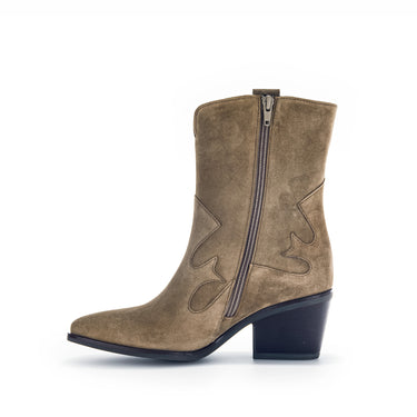 Bottines mid taupe en velours