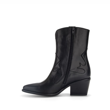 Bottines mid noires en cuir lisse