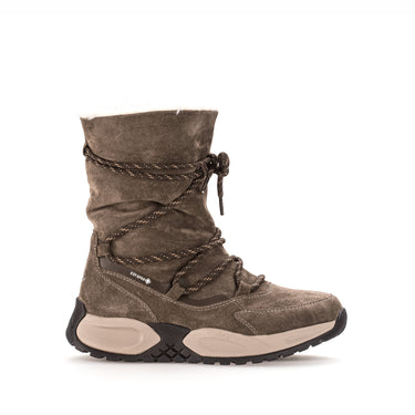 Bottines mid taupe en velours